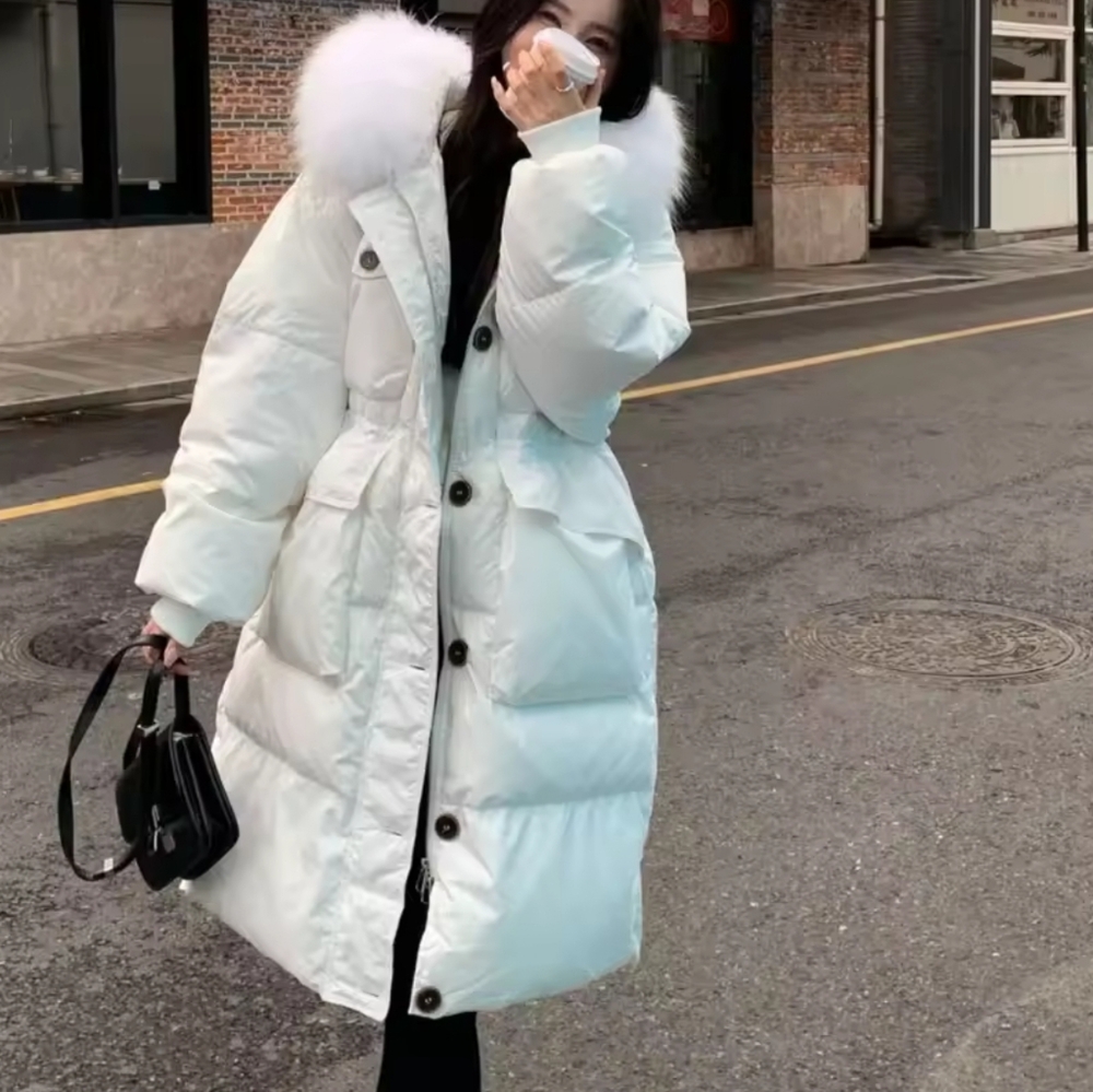 Fur Jacket Female Feather Waterproof Winter Long Puffer Jacket 2025 - Picture 3 of 9